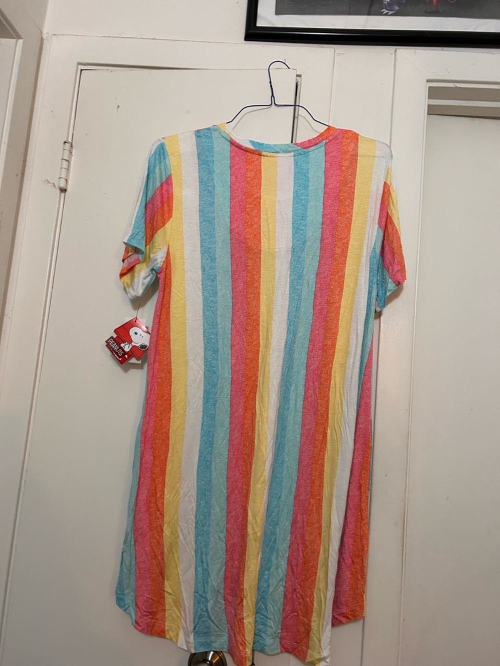 Peanuts Multicolor Stripe "Life's A Beach" T-Shirt Dress Snoopy - Picture 6 of 6
